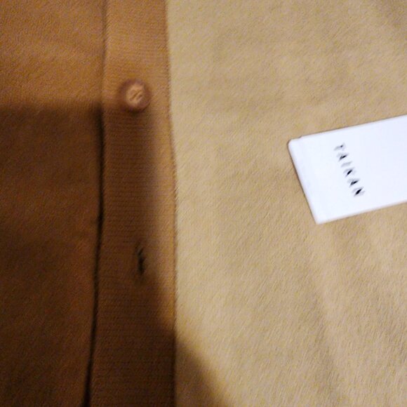 Taikan Color Blocked Cardigan NWT Tan Size Small Missing Button - Picture 4 of 12